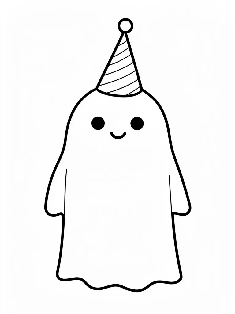 Coloriage Fantôme portant un chapeau facile – coloriage à imprimer gratuit