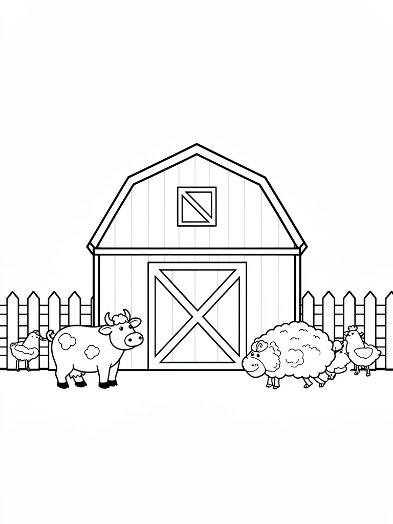 Coloriage ferme à imprimer