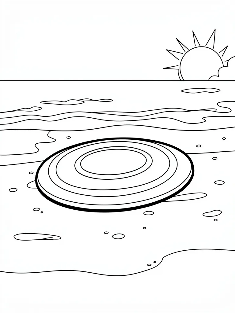 Coloriage Frisbee sur la plage – coloriage à imprimer gratuit