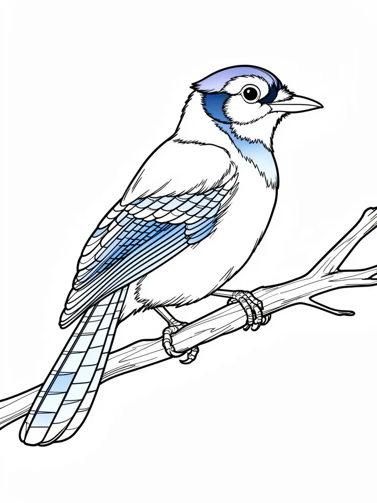 Coloriage geai bleu à imprimer