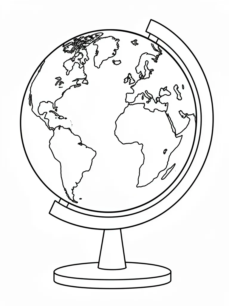 Coloriage Globe terrestre – coloriage à imprimer gratuit