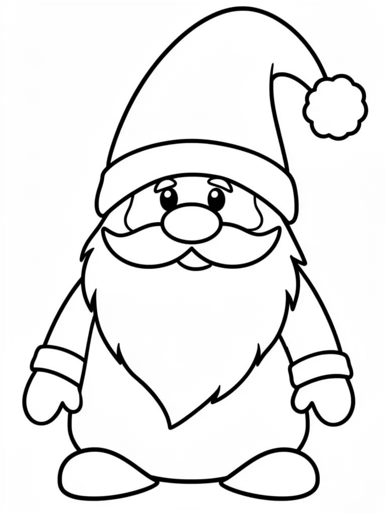Coloriage gnome de noel à imprimer