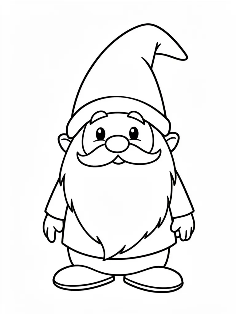 Coloriage gnome facile – coloriage à imprimer gratuit