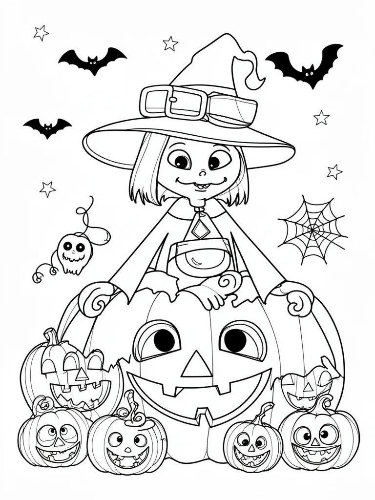 Coloriage halloween détaillé à imprimer