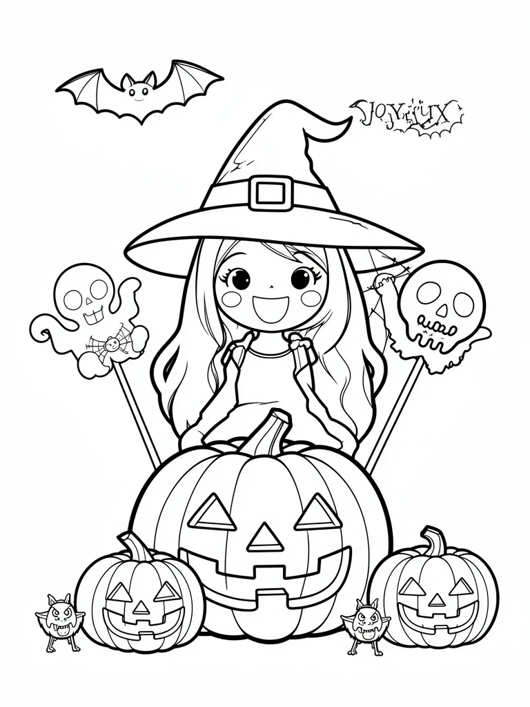Coloriage halloween joyeux à imprimer