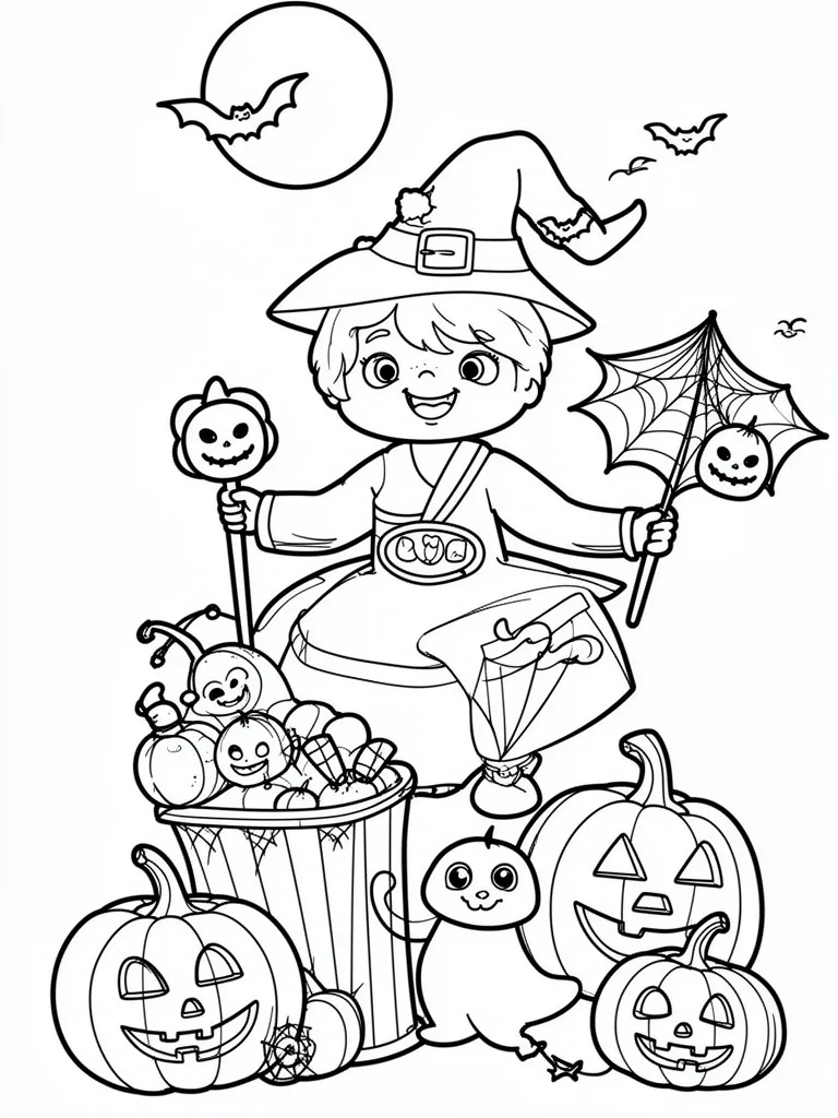 Coloriage halloween joyeux à imprimer