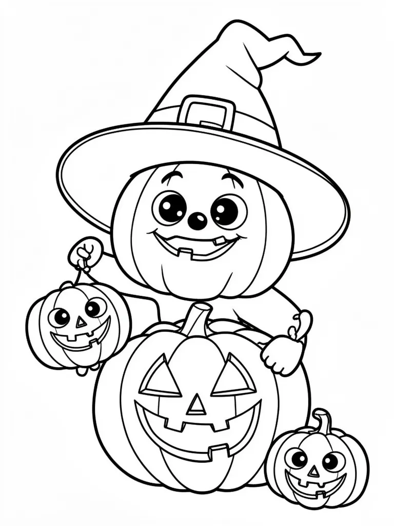 Coloriage halloween joyeux à imprimer