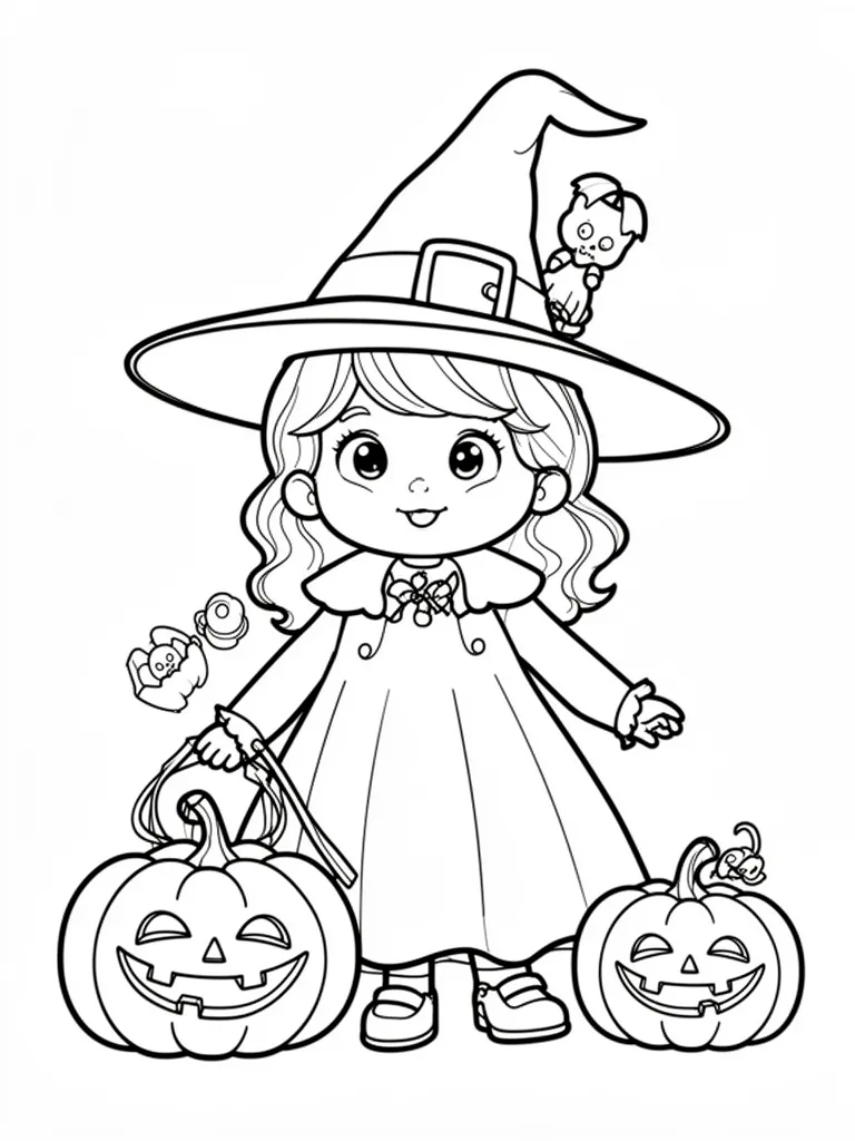 Coloriage halloween mignon à imprimer