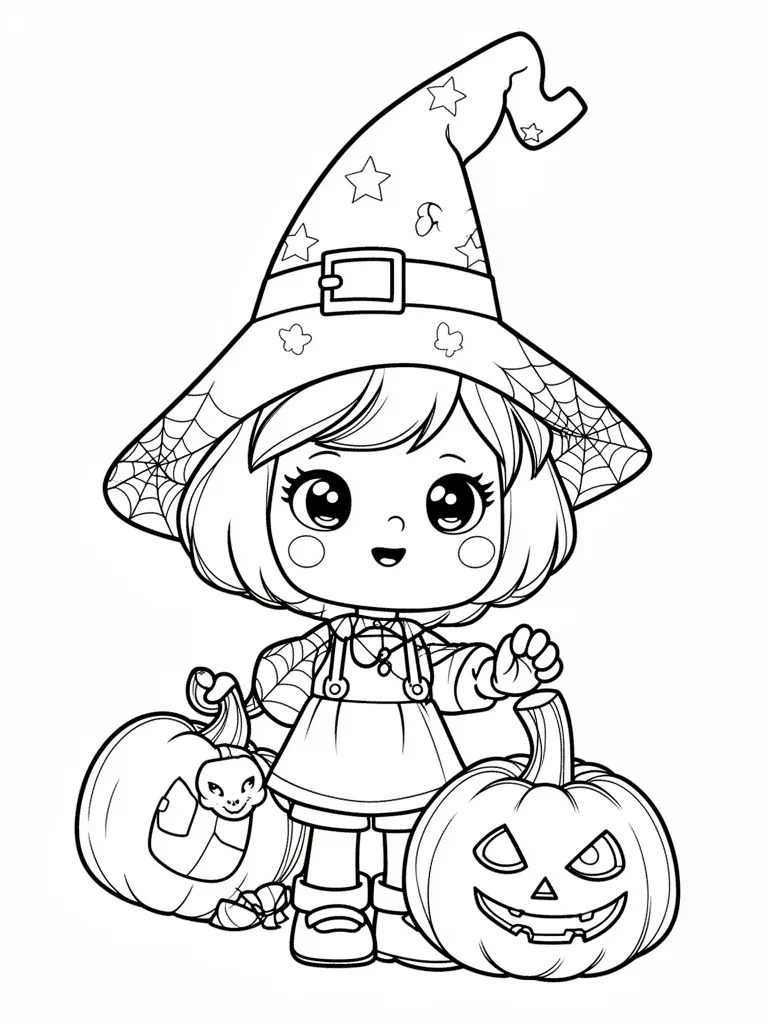 Coloriage halloween mignon à imprimer