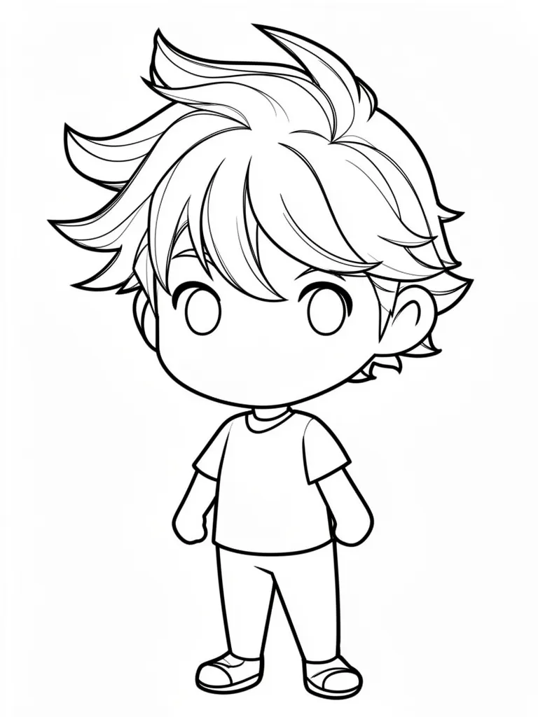 Coloriage Héros avec les cheveux au vent facile à imprimer