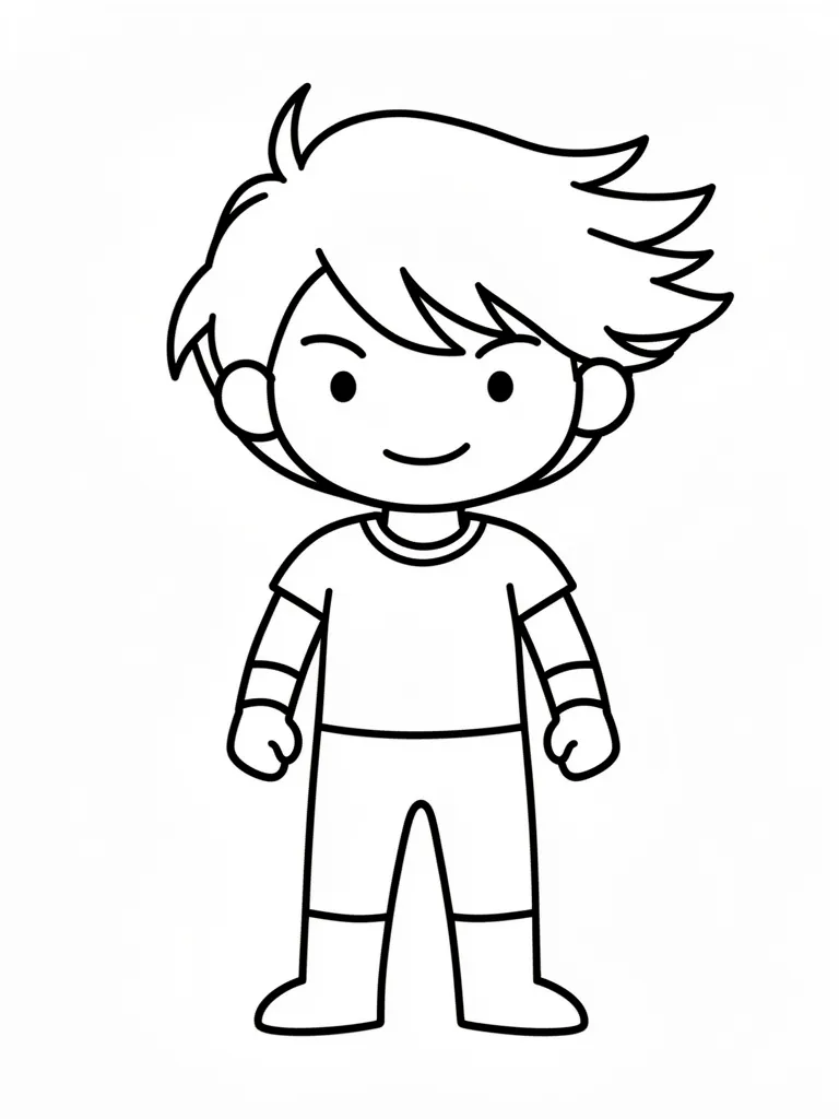 Coloriage Héros avec les cheveux au vent pour maternelle à imprimer