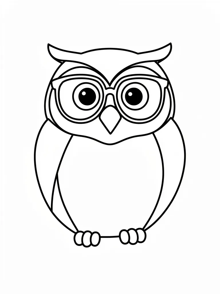 Coloriage Hibou avec des lunettes – coloriage à imprimer gratuit