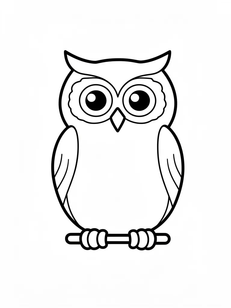 Coloriage Hibou effrayant facile – coloriage à imprimer gratuit
