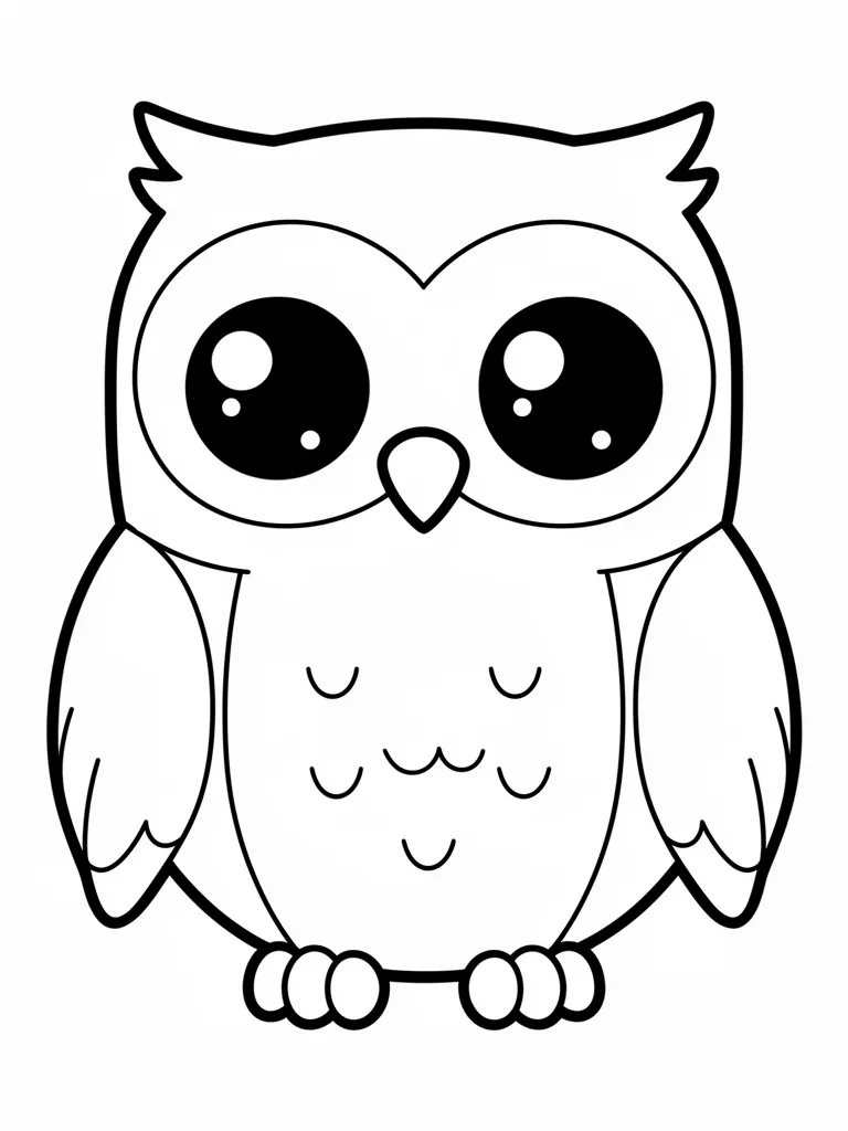 Coloriage Hibou effrayant kawaii – coloriage à imprimer gratuit