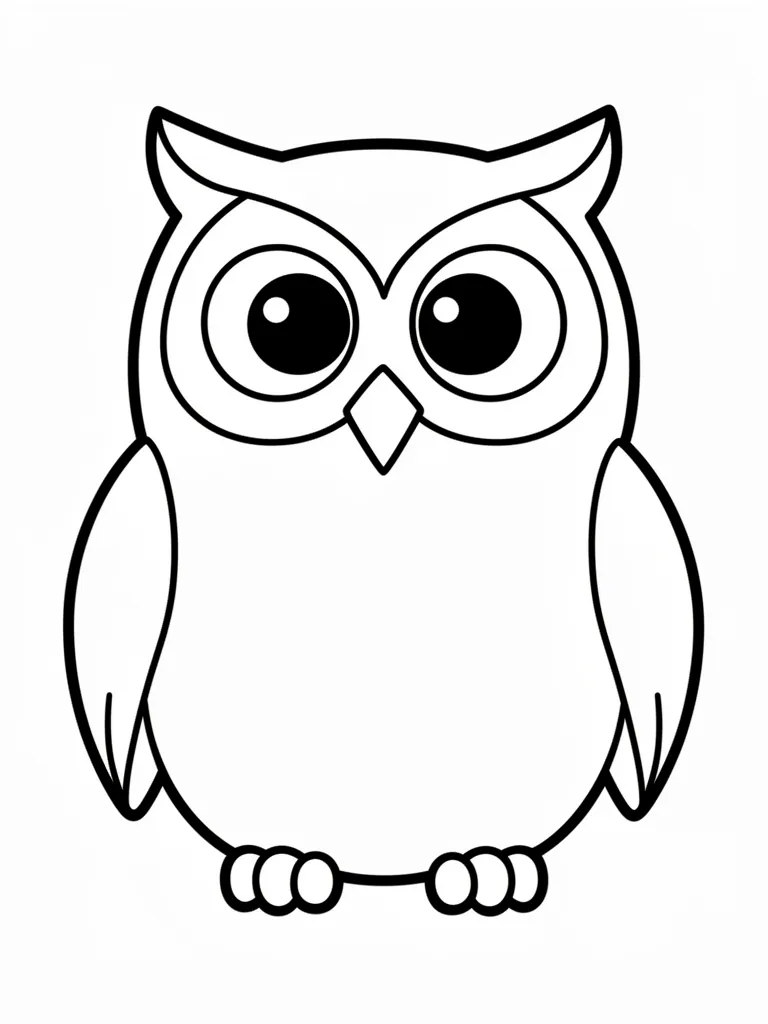 Coloriage Hibou effrayant pour maternelle – coloriage à imprimer gratuit