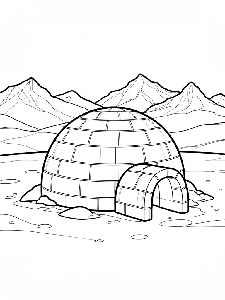 Coloriage igloo à imprimer