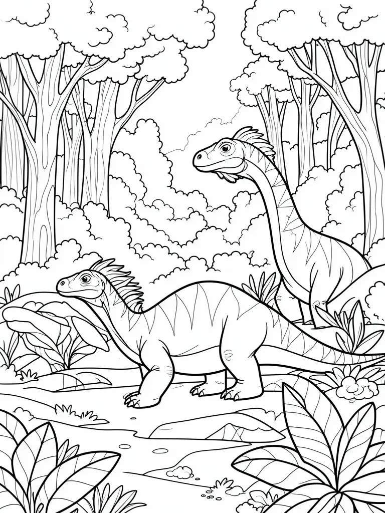 Coloriage iguanodon à imprimer