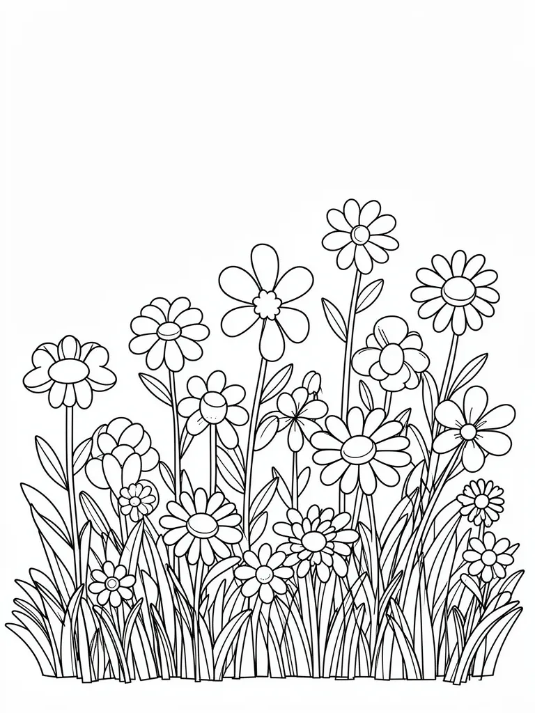 Coloriage Jardin de printemps – coloriage à imprimer gratuit