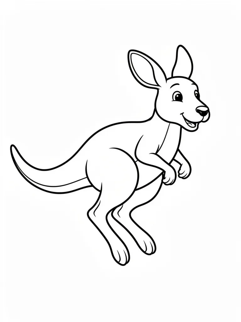 Coloriage Kangourou qui saute à imprimer