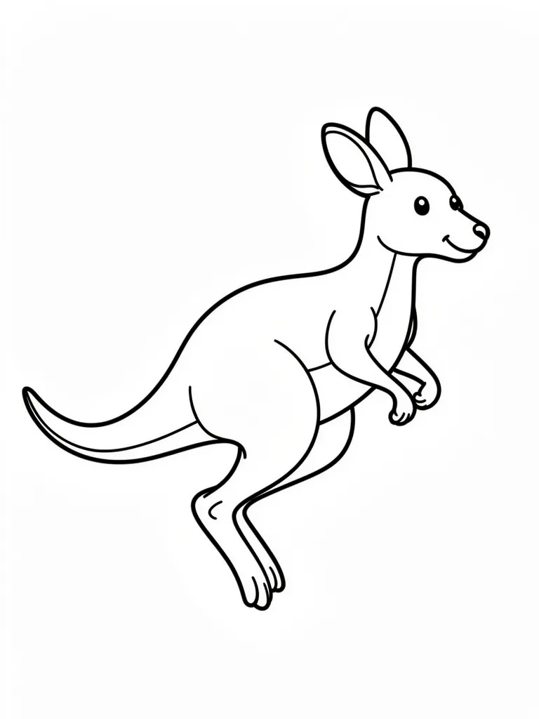 Coloriage Kangourou qui saute facile à imprimer