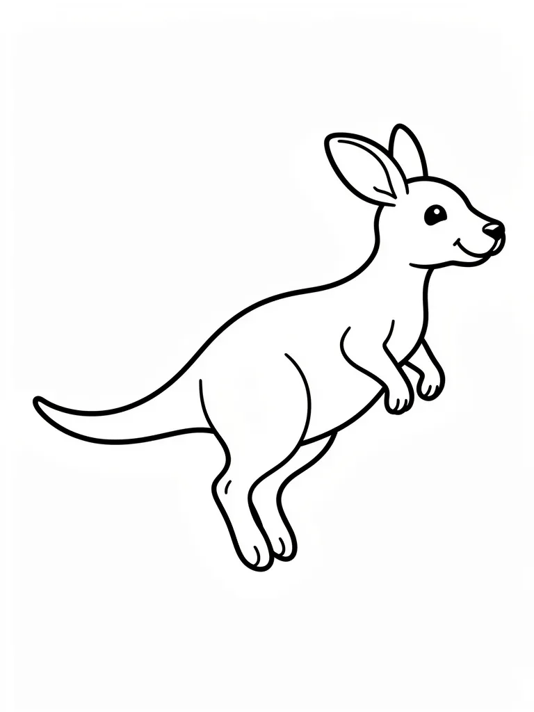 Coloriage Kangourou qui saute pour maternelle à imprimer