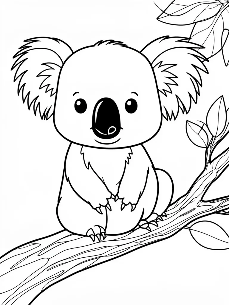 Coloriage Koala sur une branche – coloriage à imprimer gratuit