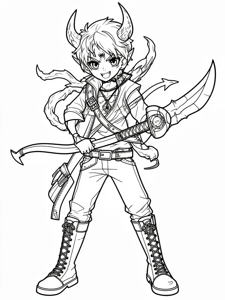 Coloriage kpop demon hunters détaillé à imprimer