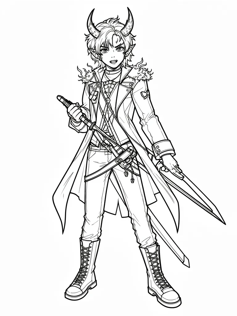 Coloriage kpop demon hunters facile à imprimer