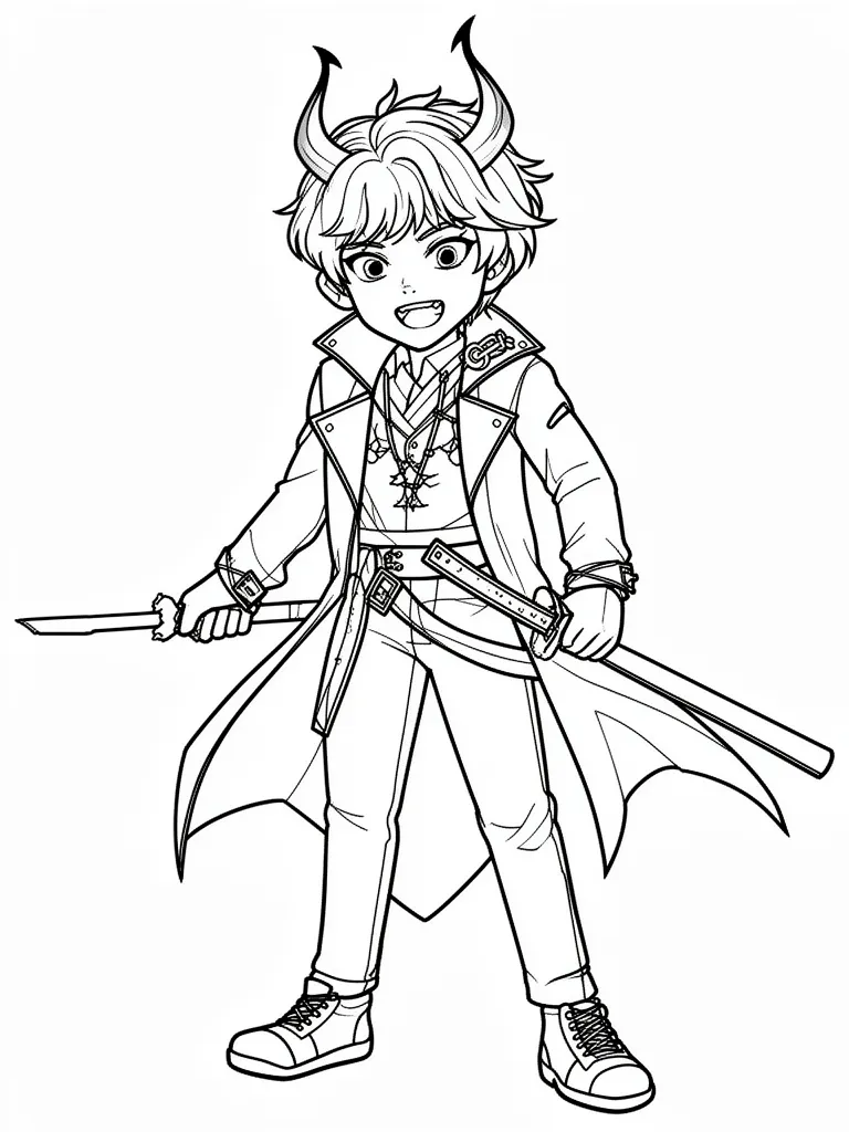 Coloriage kpop demon hunters facile à imprimer