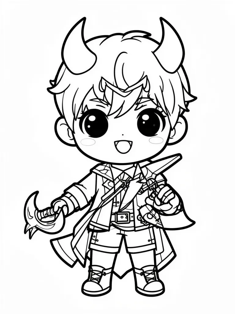 Coloriage kpop demon hunters kawaii à imprimer