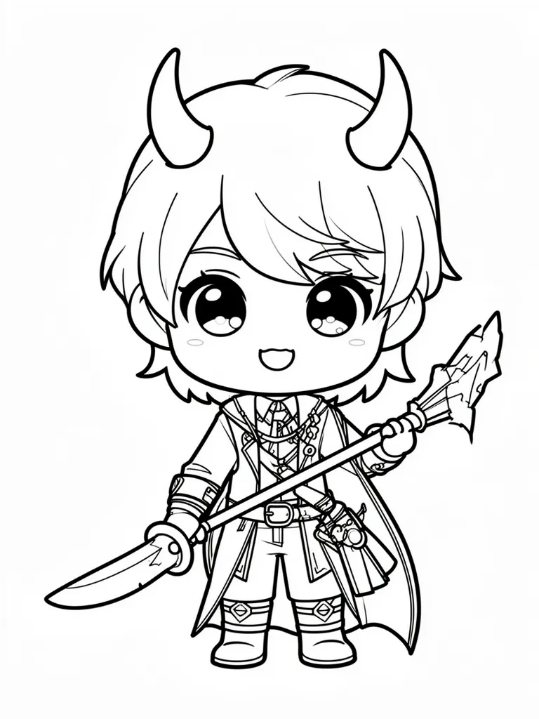 Coloriage kpop demon hunters kawaii à imprimer