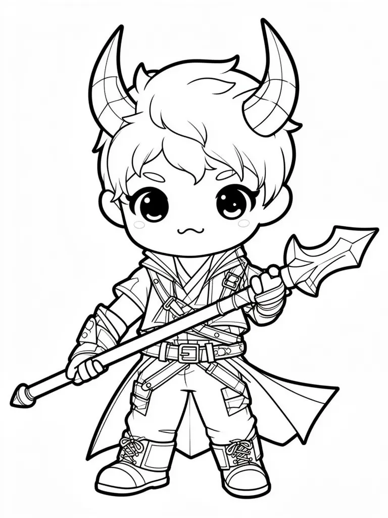 Coloriage kpop demon hunters kawaii à imprimer