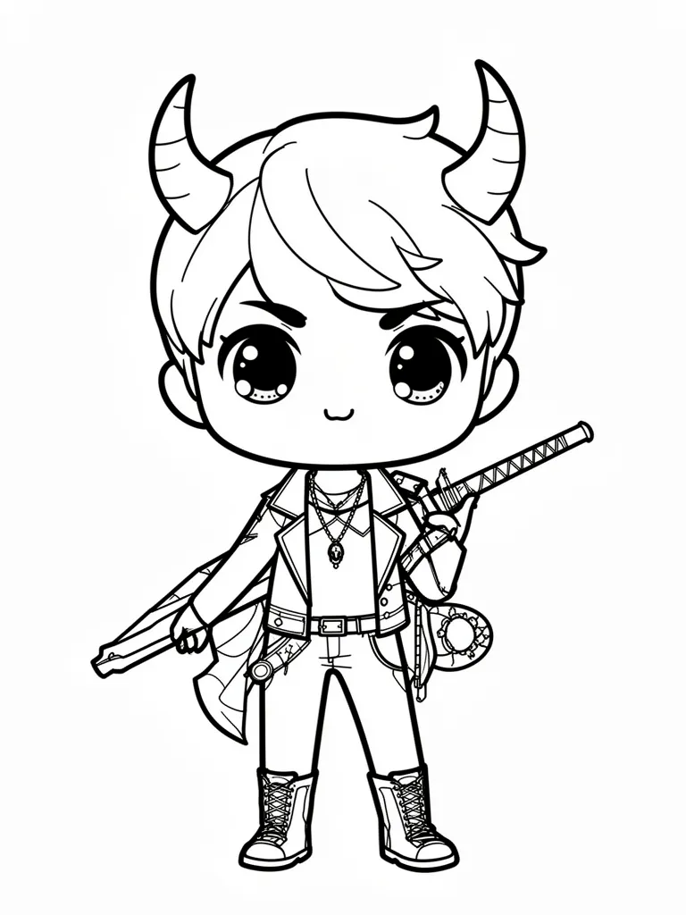 Coloriage kpop demon hunters kawaii à imprimer