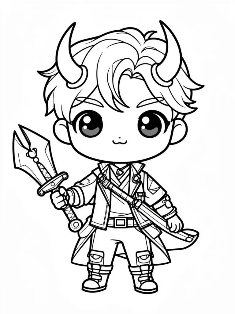 Coloriage kpop demon hunters kawaii à imprimer