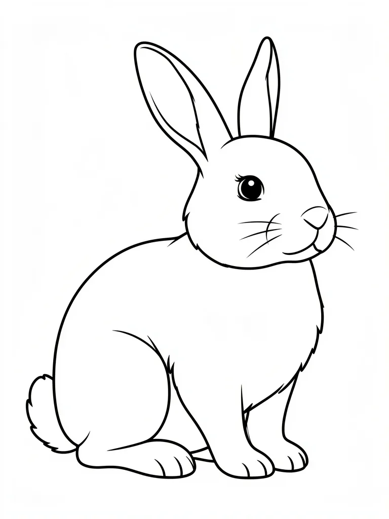Coloriage Lapin dans la nature à imprimer