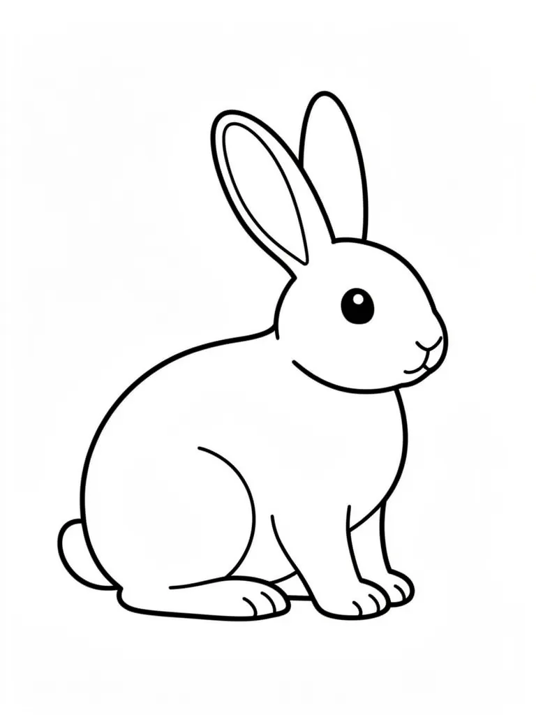 Coloriage Lapin facile à colorier à imprimer