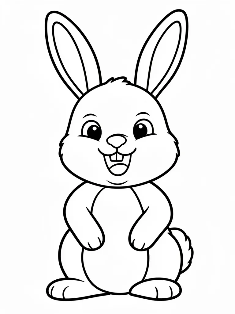 Coloriage Lapin heureux à imprimer