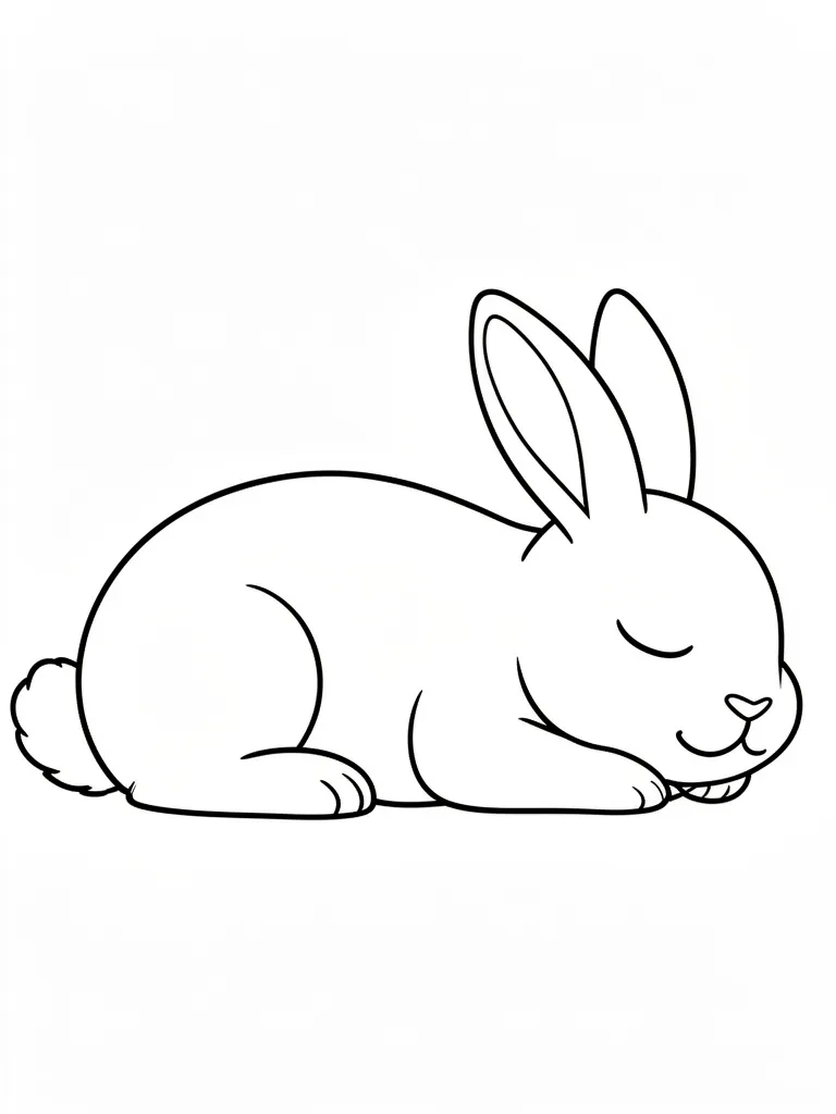 Coloriage Lapin qui dort à imprimer