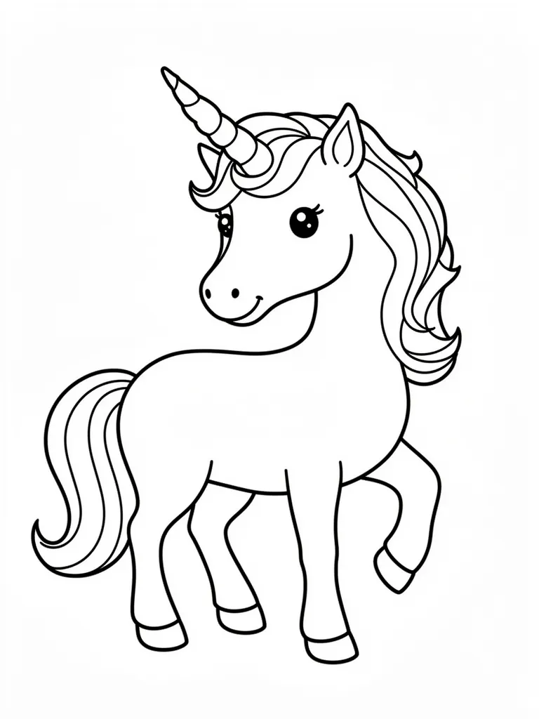 Coloriage licornes facile à imprimer