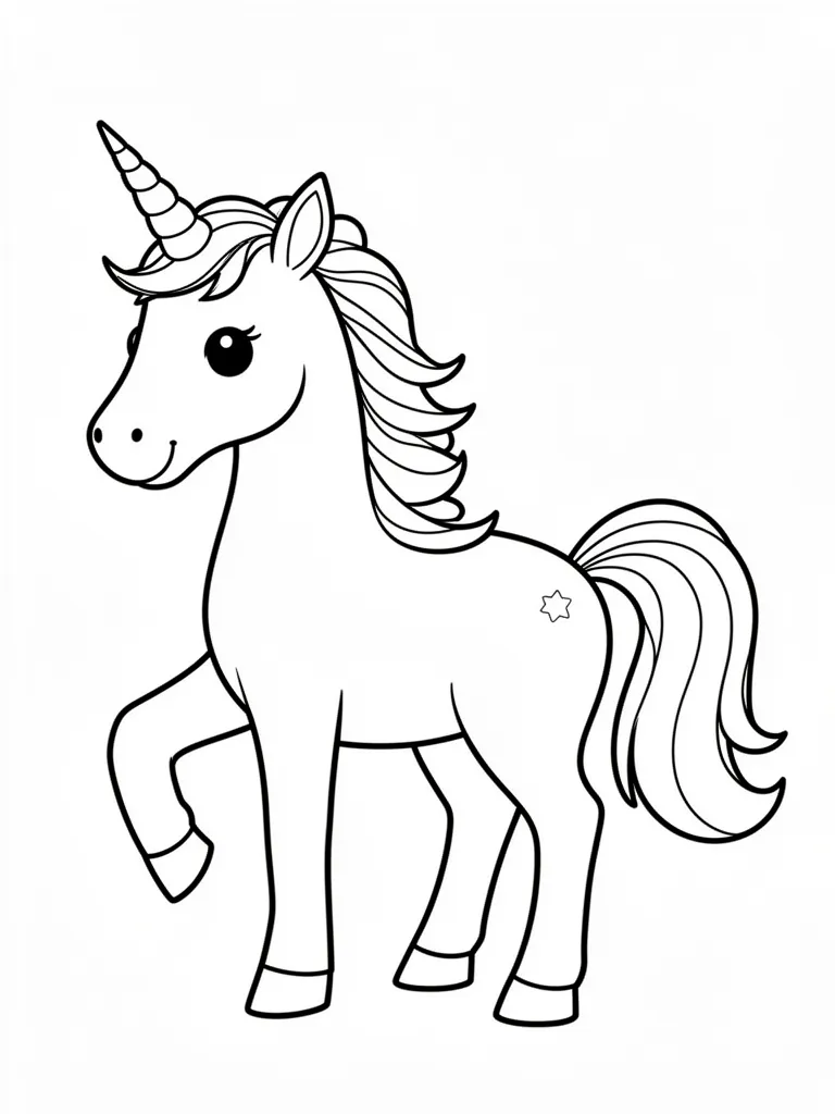 Coloriage licornes mignon à imprimer