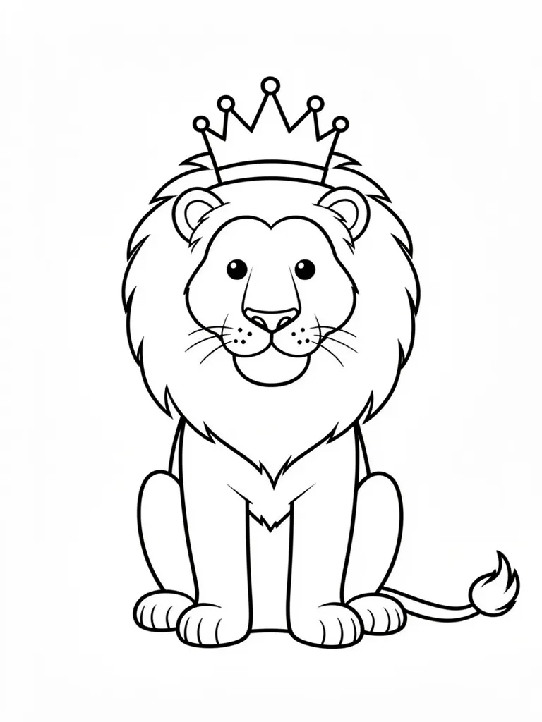 Coloriage Lion avec une couronne – coloriage à imprimer gratuit