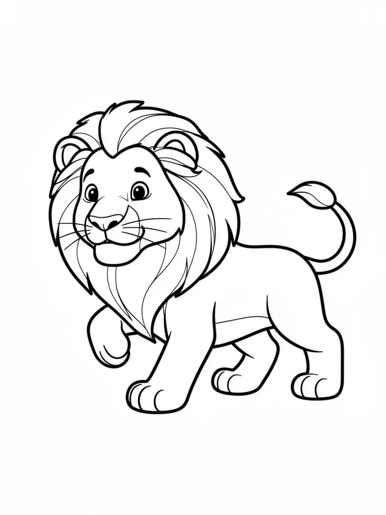 Coloriage Lion bébé lion joueur – coloriage à imprimer gratuit