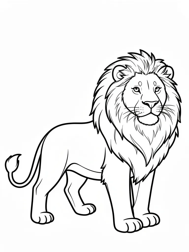 Coloriage Lion dans la nature à imprimer