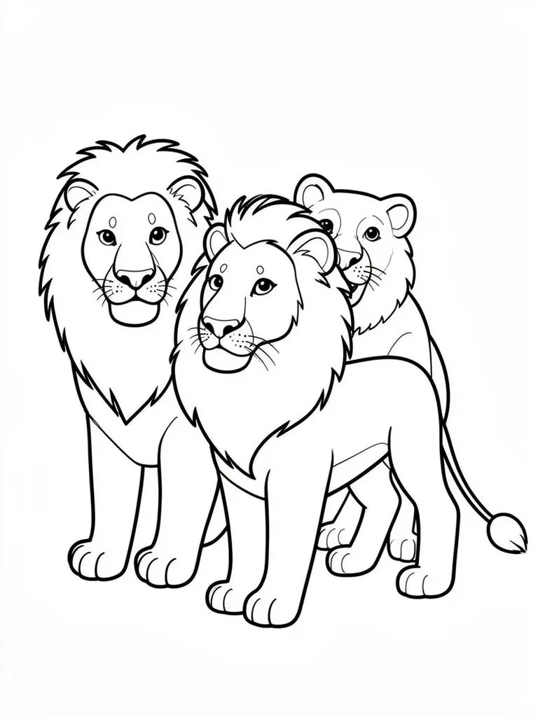 Coloriage Lion et une lionne – coloriage à imprimer gratuit