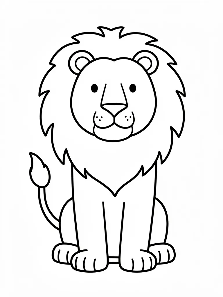 Coloriage Lion facile à colorier à imprimer