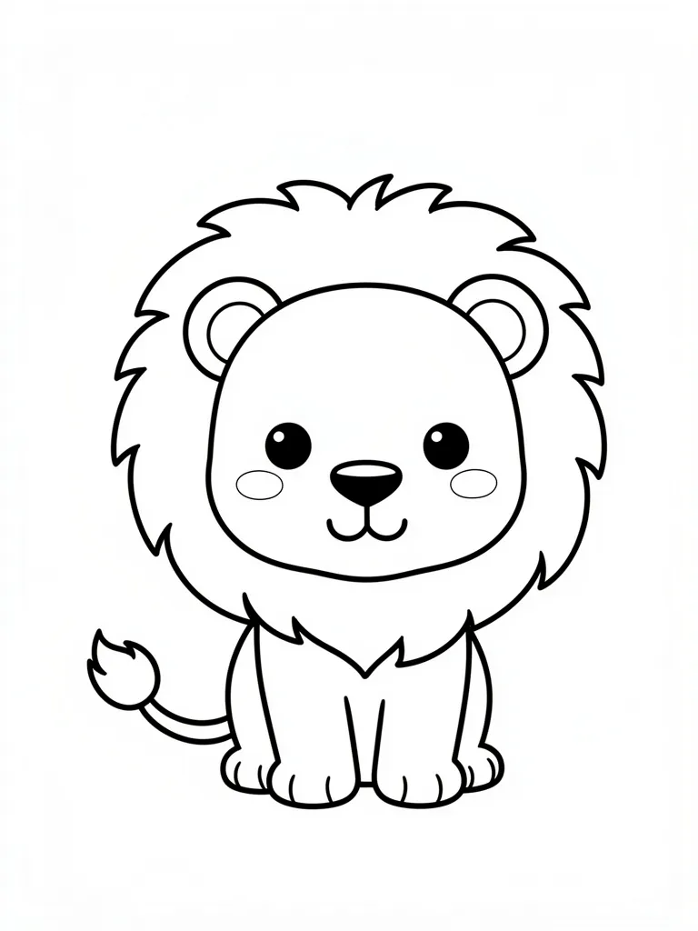 Coloriage Lion kawaii tout doux – coloriage à imprimer gratuit