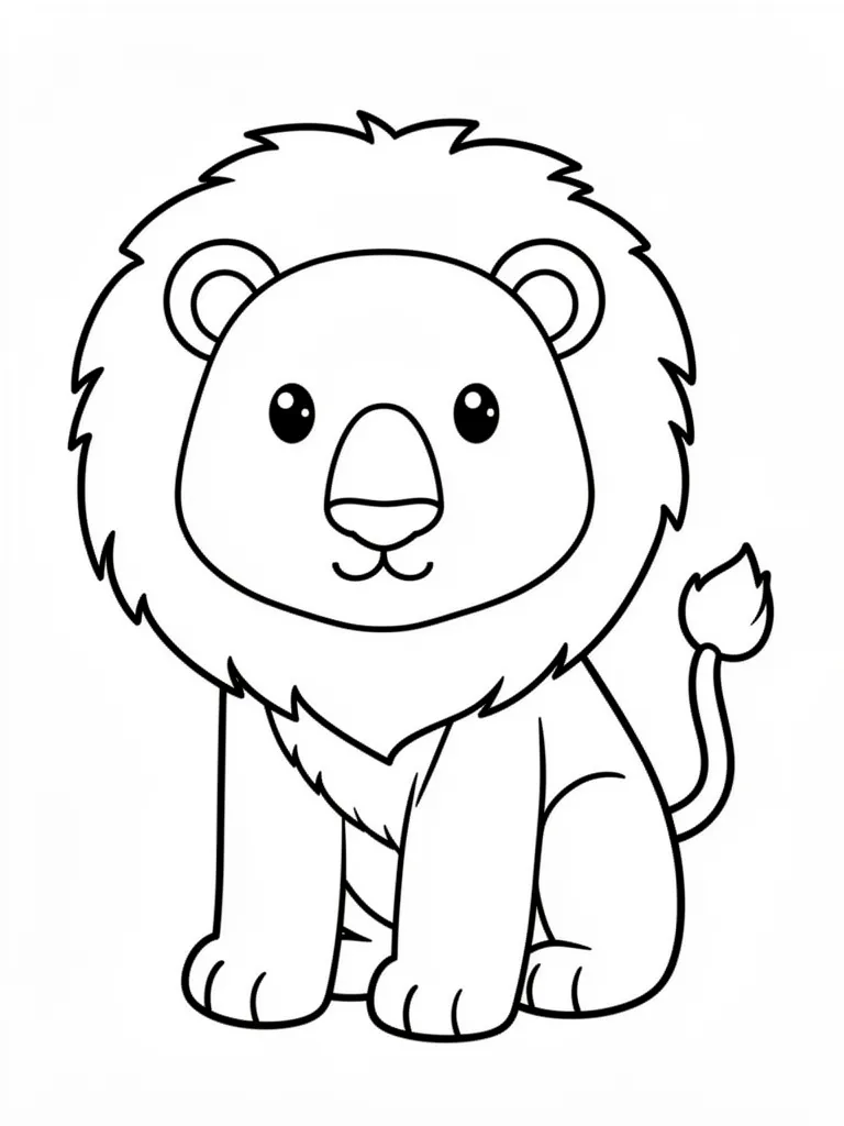 Coloriage Lion mignon à imprimer