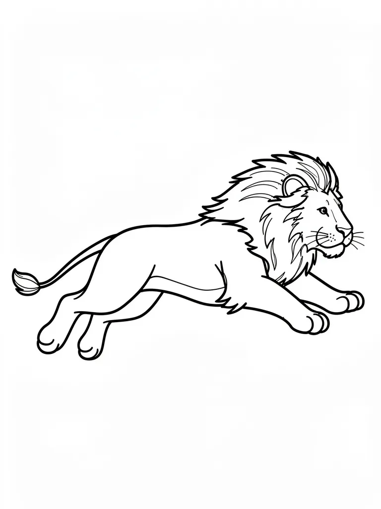 Coloriage Lion qui court – coloriage à imprimer gratuit
