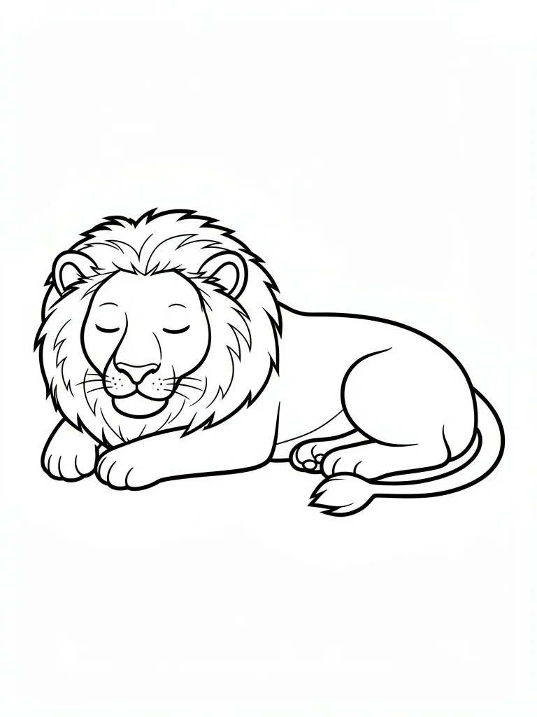 Coloriage Lion qui dort à imprimer