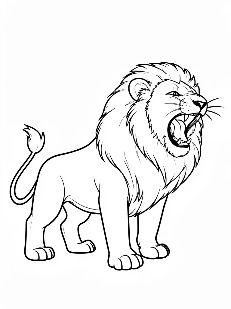 Coloriage Lion qui rugit – coloriage à imprimer gratuit